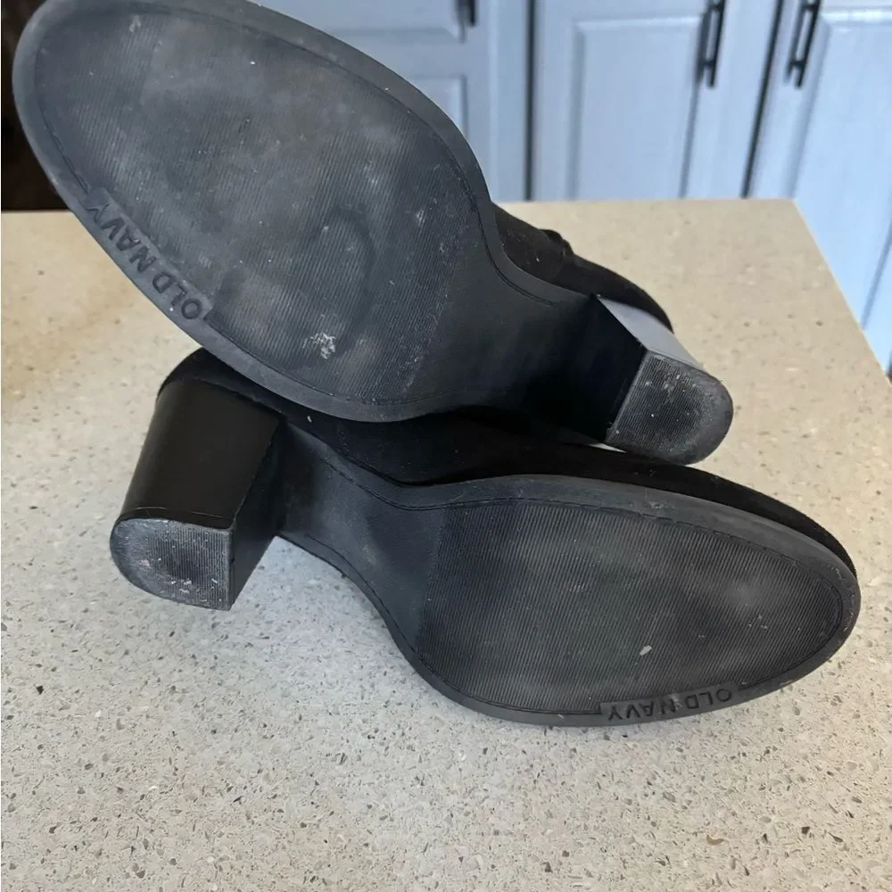 Black Suede Ankle Boots by Old Navy